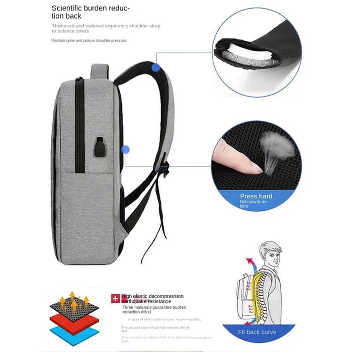 New Stylish Best Quality Laptop Bag With USB Charging | Black