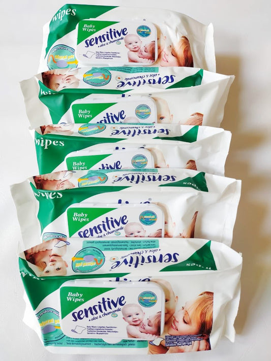 Mega Saver Pack Sensitive Baby Wipes Deal Of 10 Packs Ultra Soft Gentle Cleaning With Aloe And Chamomile For Delicate Skin