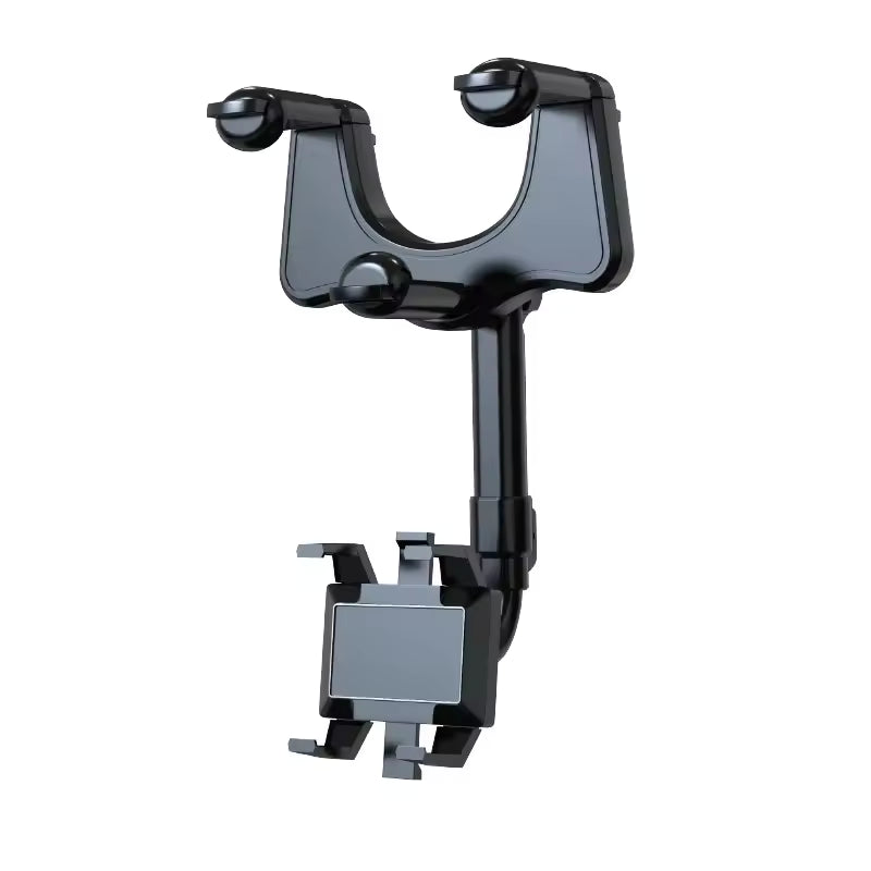 360° Rotatable & Retractable Rearview Mirror Phone Holder | Safe & Convenient Driving Mount
