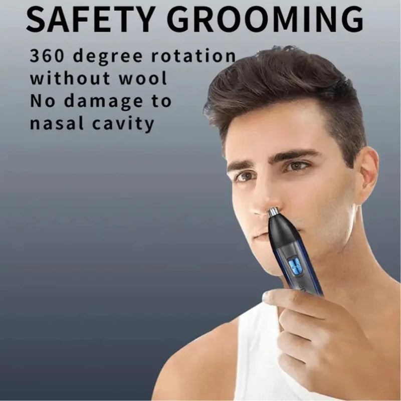 Kemei USB Electric Hair Clipper | Model KM-5560 | Rechargeable Hair Trimmer with Nose Trimmer Attachment | Professional Grooming Kit
