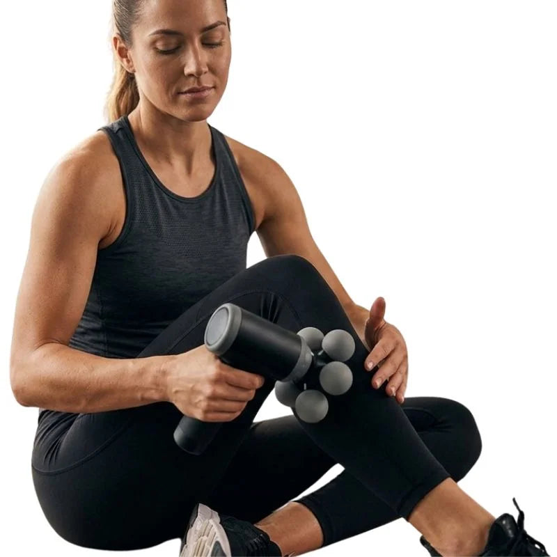 Five Head Massage Gun | Rechargeable Deep Tissue Muscle Massager | 9 Massage Heads | 6 Speed Levels | Model BLD-780 | Random color