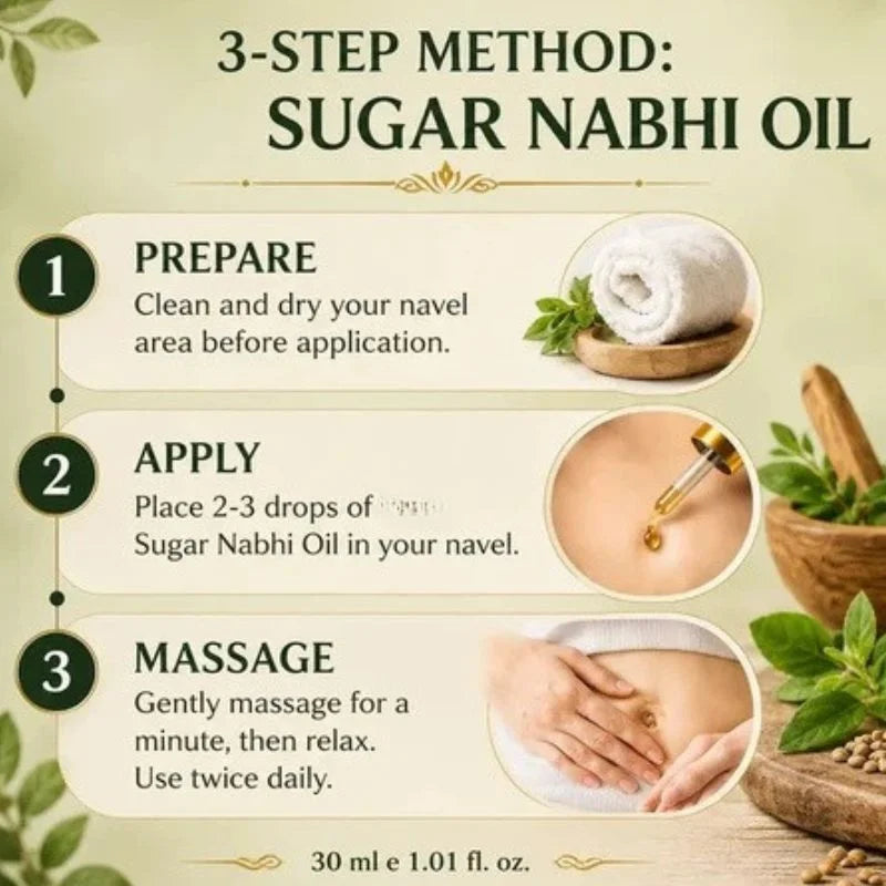 Sugar Balance Nabhi Oil | Herbal Belly Button Massage Oil | Ayurvedic-Inspired Navel Care Oil | 30ml