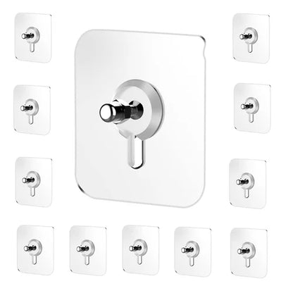 Transparent Self-Adhesive Wall Hooks Sticker – Strong Hold, No Drill, Damage-Free Hanging - Pack of 10