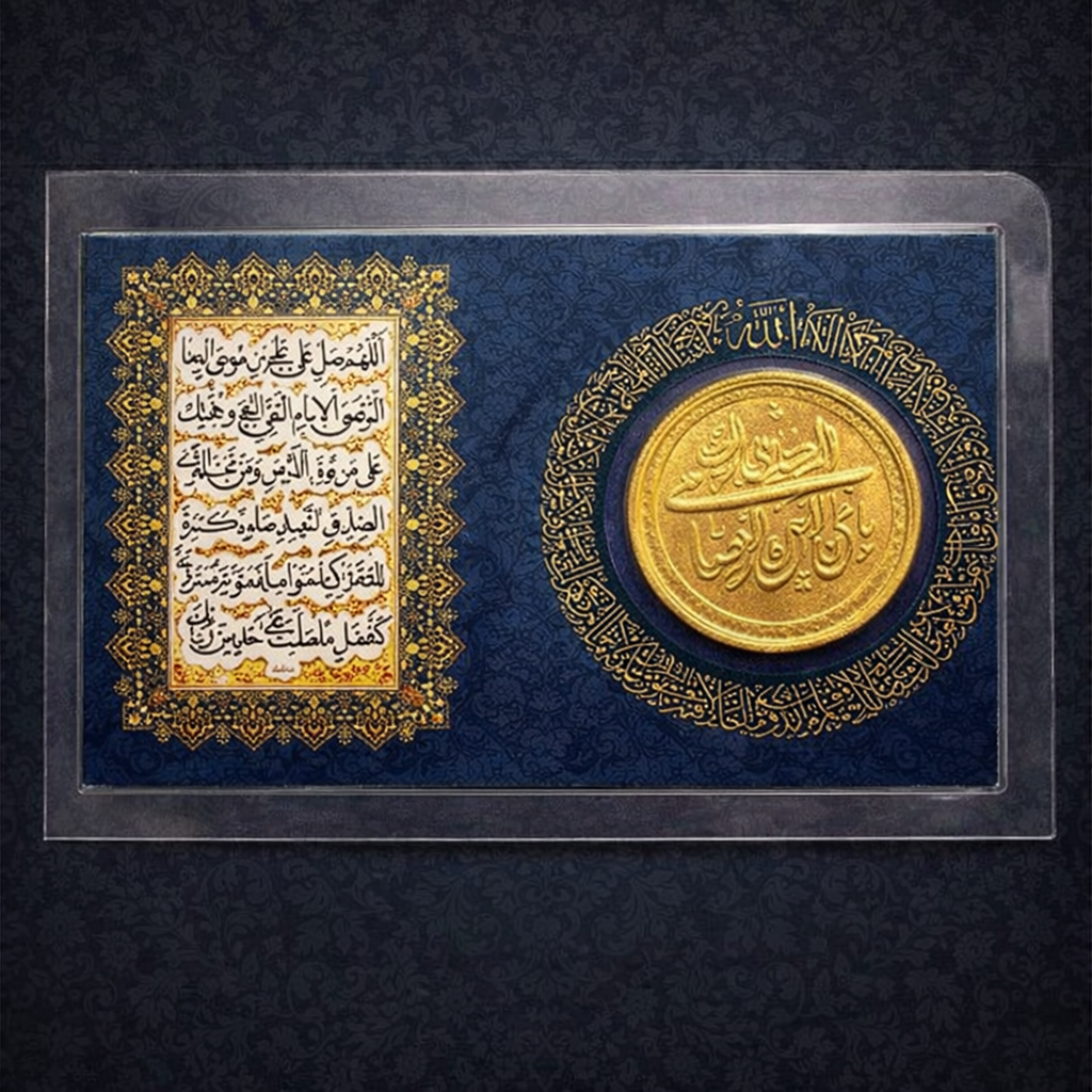 Premium Islamic Imam Zamin Card and Metallic Coin Set – Holy Blessings & Travel Protection Keepsake