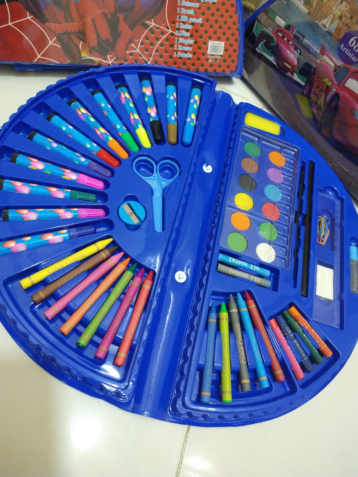 68 Pcs Colour Kit Painting Set Art Set For Kids With Crayons Water Colour Pens Oil Pastels And Art Accessories (Random Characters)