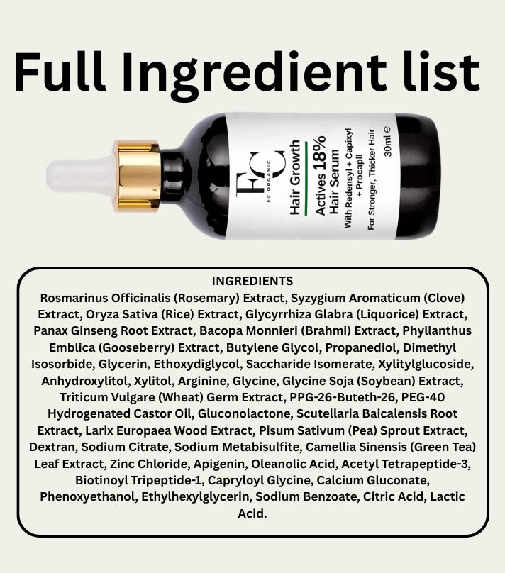Herbal Hair Growth Serum 30ml | Rosemary & Onion Water-Based Formula