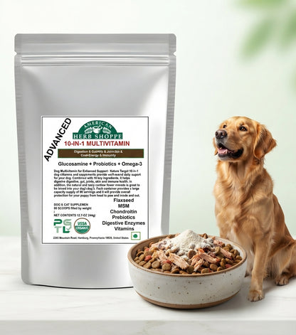 10-in-1 Dog & Cat Multivitamin | Probiotics, Omega-3 & Joint Support - 100g
