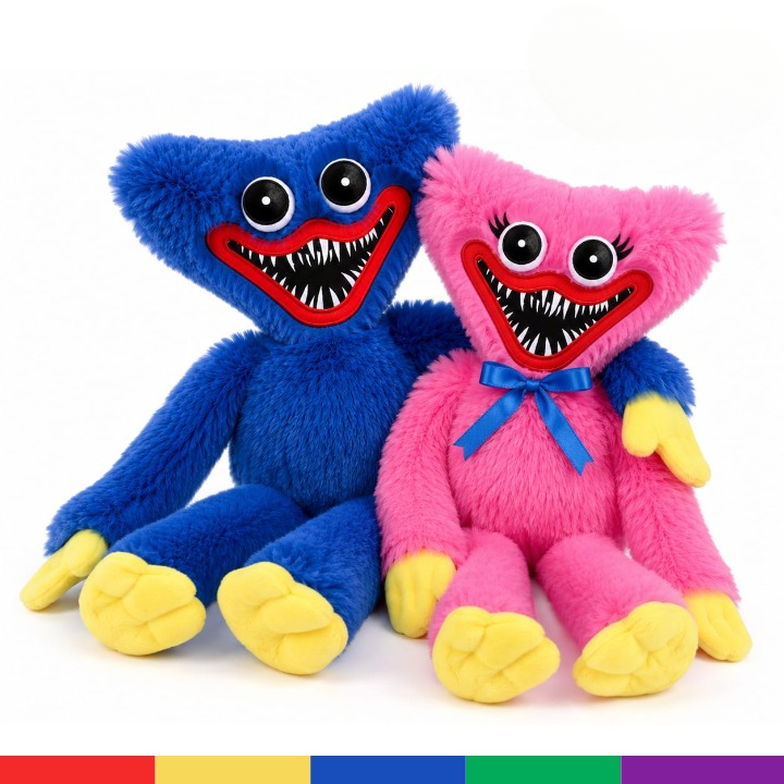 Poppy Playtime Huggy Wuggy & Kissy Missy Soft Plush Toy Pair - Random Color
