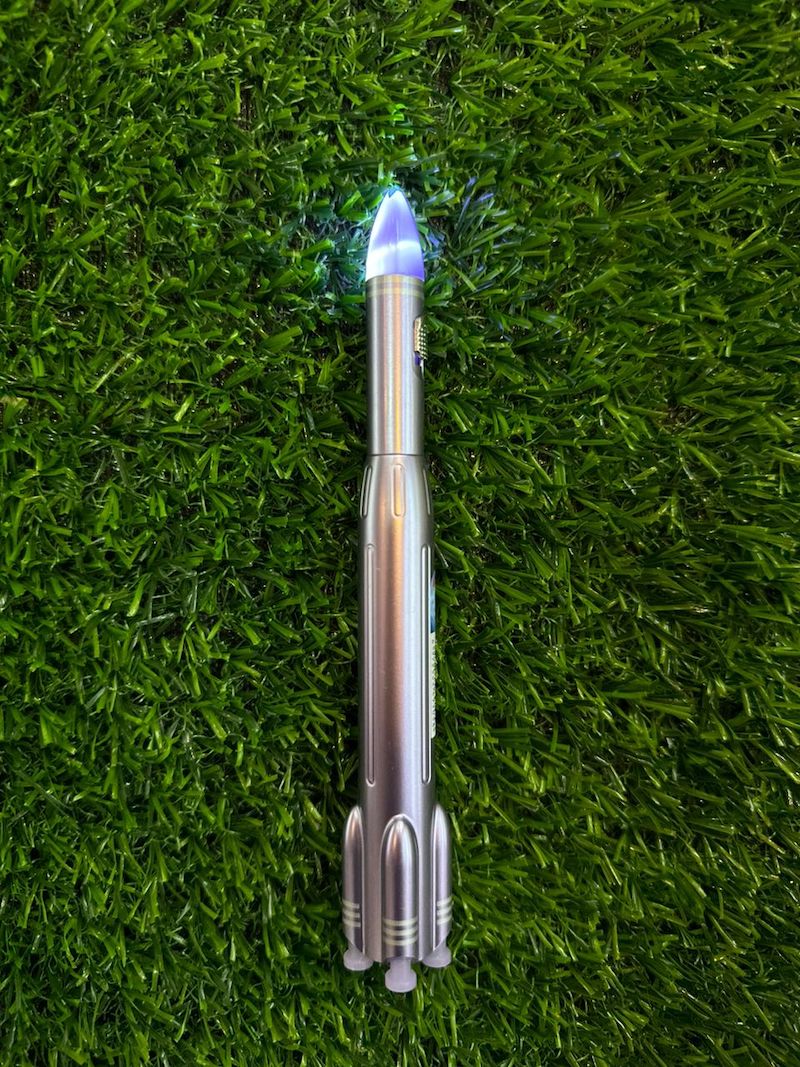 Rocket Shaped LED Gel Pen with Light-Up Tip (1 Piece – Random Metallic Color)