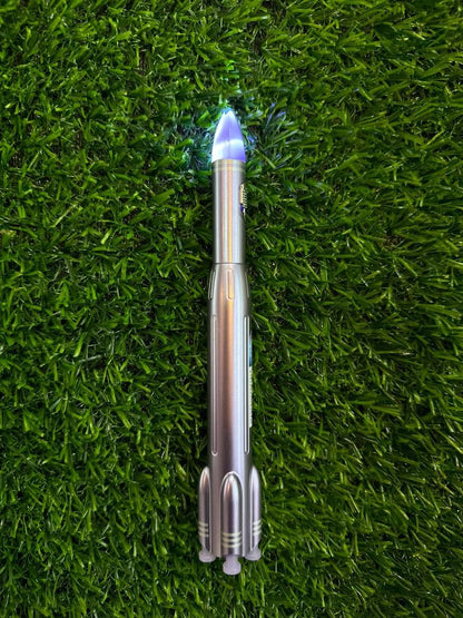 Rocket Shaped LED Gel Pen with Light-Up Tip (1 Piece – Random Metallic Color)