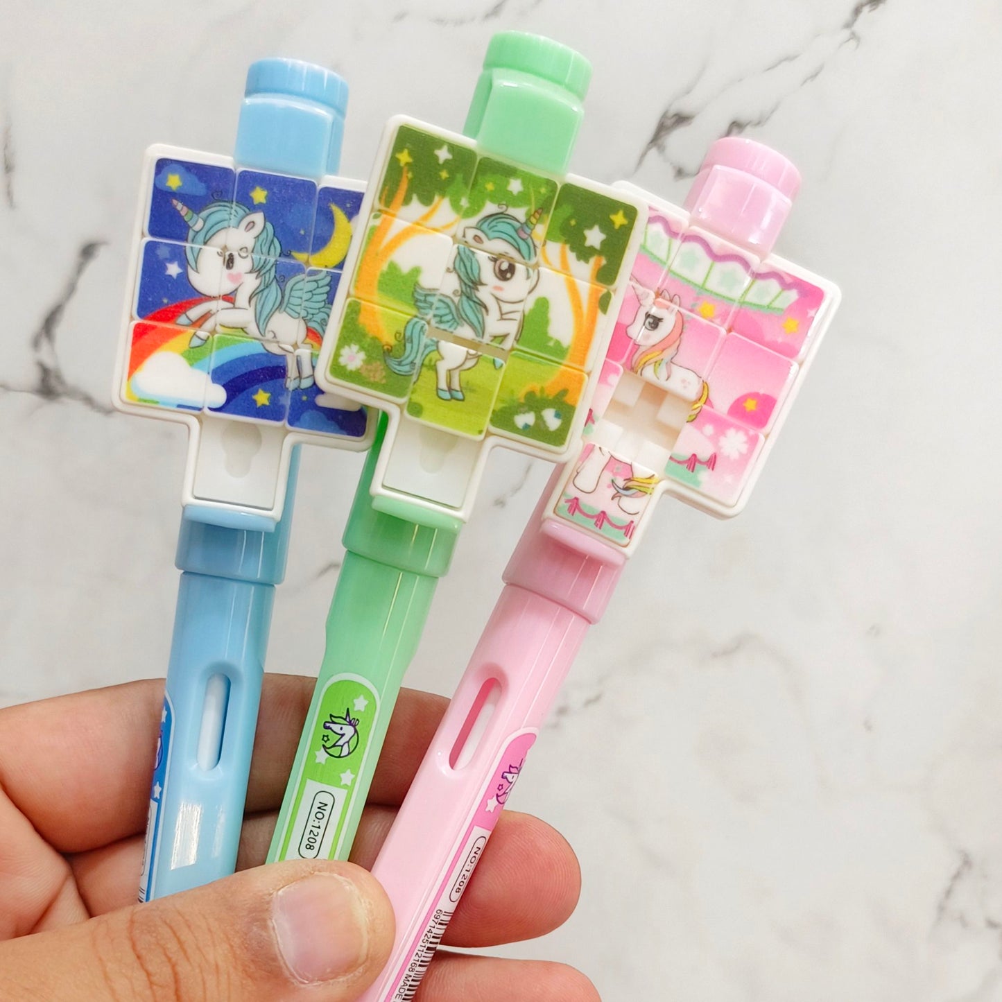 Mini Sliding Tile Puzzle Gel Pen for Kids (1 Pc – Random Color & Design)