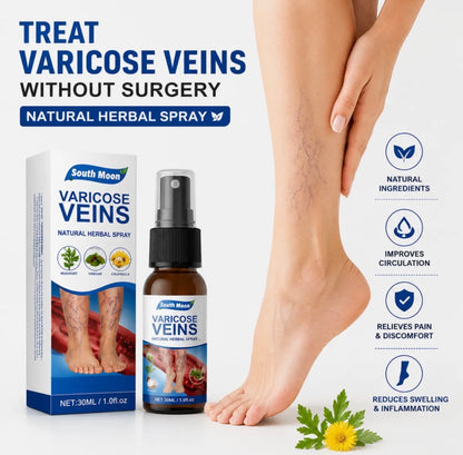 Natural Herbal Varicose Veins Spray South Moon Vein Care Spray 30ml Soothing Relief Formula For Healthy Legs And Improved Circulation