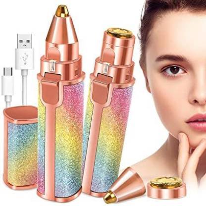 2-in-1 Flawless Eyebrow Trimmer | USB Rechargeable 2in1 Flawless Trimmer With Wire & Cleaning Brush | Eyebrow & Upper Lips Trimmer For Women (Rechargeable)