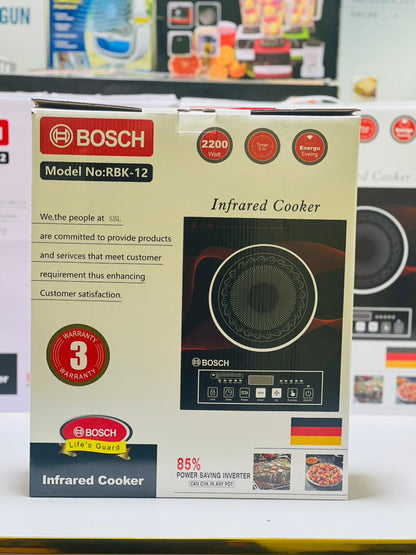 Bosch 2200 Watts Infrared Cooker RBK-12 With Digital Touch Controls Multiple Cooking Functions And Safety Lock For Modern Kitchens