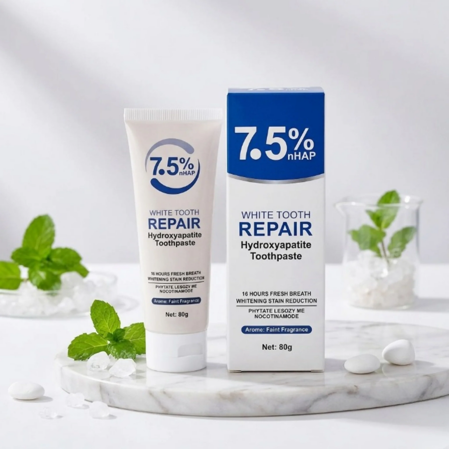 Beamach 7.5 Percent nHAP Hydroxyapatite Toothpaste 80g Whitening Teeth Repair Sensitivity Protection Fresh Breath Up To 16 Hours