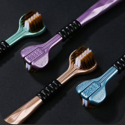 Pack Of 2 Innovative 3 Sided Toothbrush Efficient Cleaning Design One Minute Equals Three Minutes Compact Comfortable Grip For Daily Oral Care | Random Colour