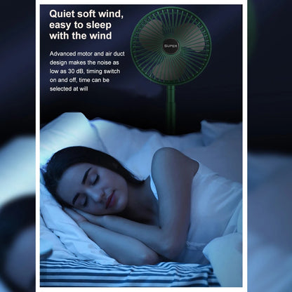 Portable Rechargeable Foldable Table Fan 2400mAh USB Charging | 3 Speed Silent Desktop Fan | Adjustable Mini Fan for Home, Office & Travel