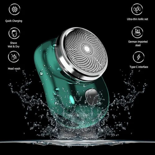 Mini Electric Razor for Men | Portable USB Rechargeable Shaver | Compact Travel Beard Trimmer with One-Touch Use