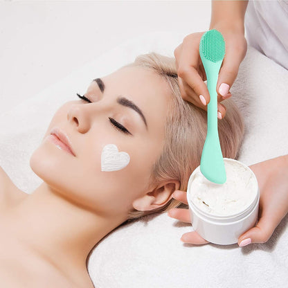 Double Ended Silicone Face Mask & Cleansing Brush | Soft Reusable Skincare Applicator | Pack of 2