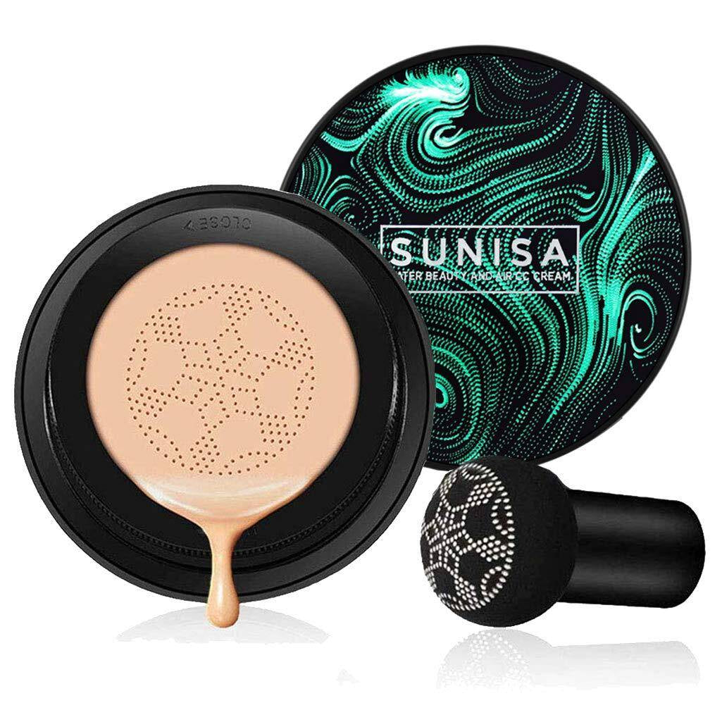 SUNISA 3-in-1 Air Cushion CC & BB Cream | Waterproof Moisturizing Foundation with Sponge