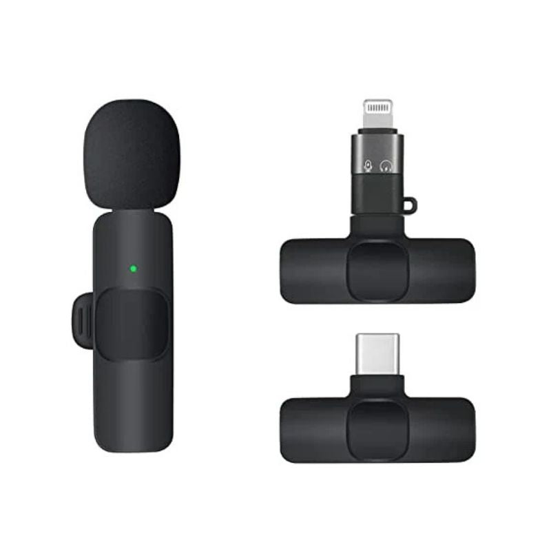 K9 Wireless Lavalier Microphone | Plug & Play Type-C & iOS Mic with Noise Reduction