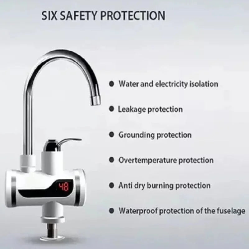 Electric Instant Heating  Faucet  | Digital Temperature Display | Plastic handle |  Kitchen & Bathroom Hot Water Tap