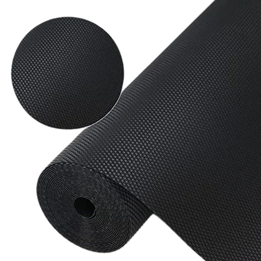 Anti-Slip Fridge & Shelf Mat | Waterproof Washable Liner for Kitchen Drawers Cabinets | Black