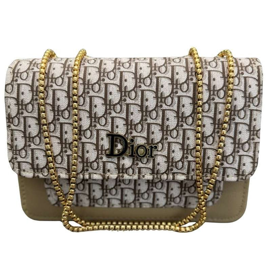 Beige | Dior Oblique Canvas & Leather Flap Clutch | Luxury Designer Handbag for Women