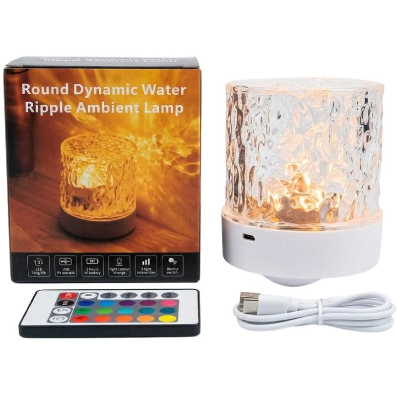 16 Colors Northern Lights Water Ripple Lamp | RGB Ocean Wave Projector Light  with Remote Control | Rechargeable Ceiling & Room Atmosphere Lamp