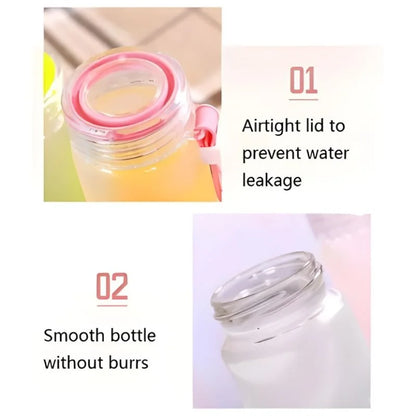 White Frosted Glass Water Bottle  |  Leak-Proof Insulated Bottle with Hello Master Decal Logo | 400ml