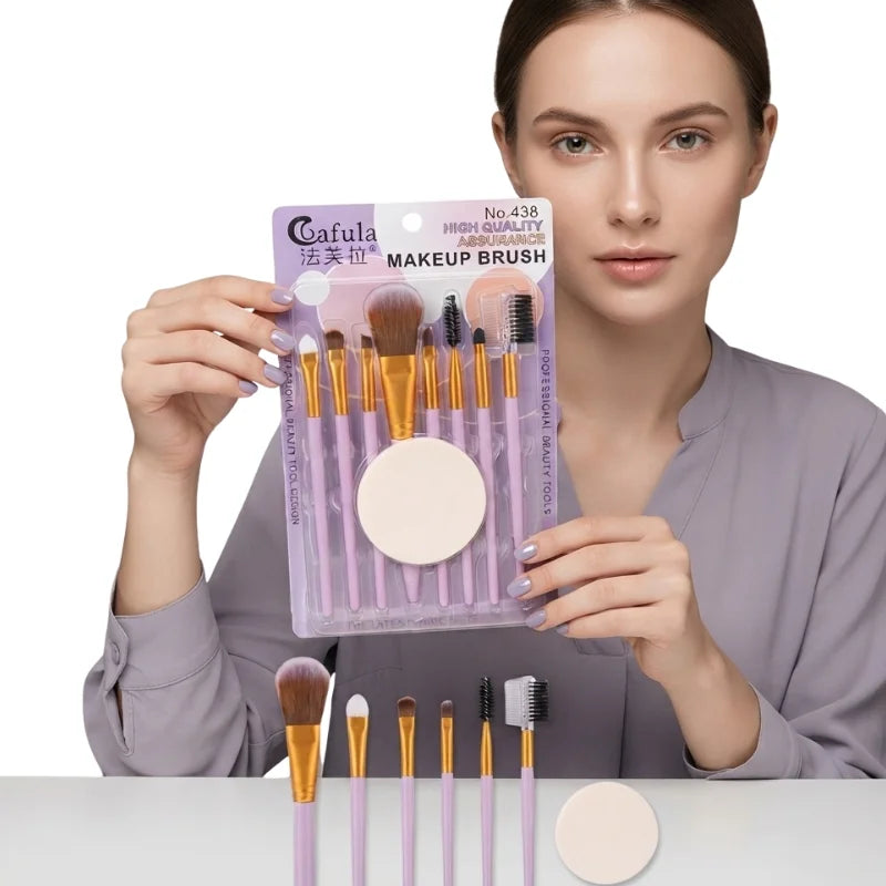 9 PCS Makeup Brush Set | Professional Beauty Tools for Foundation, Blending, Contouring & Eyeshadow | Soft Synthetic Bristles | Pink