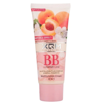XQM BB Blemish Apricot Base Cream | 6-in-1 Multifunction BB Cream with Hyaluronic Acid & Mineral Pigments | SPF 15 | 65ml