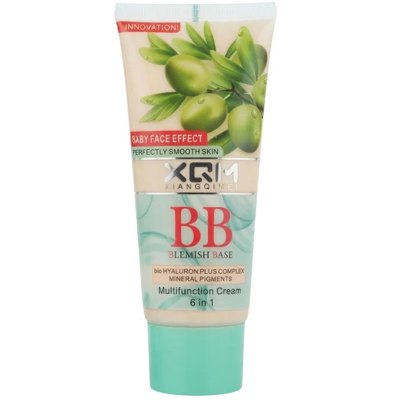 XQM BB Blemish Olive Base Cream | 6-in-1 Multifunction BB Cream with Hyaluronic Acid & Mineral Pigments | SPF 15 | 65ml