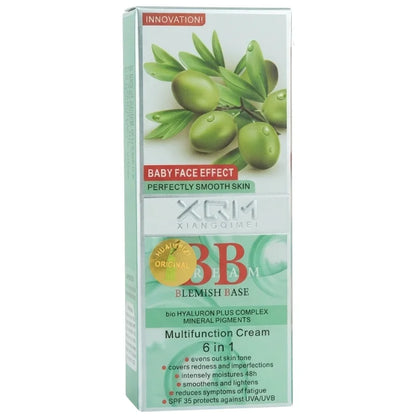 XQM BB Blemish Olive Base Cream | 6-in-1 Multifunction BB Cream with Hyaluronic Acid & Mineral Pigments | SPF 15 | 65ml