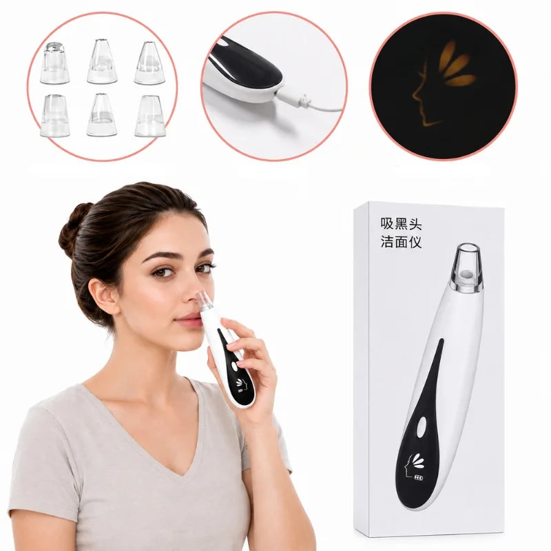 Rechargeable Blackhead Remover Vacuum Cleaner | Model FPLS-001 | Deep Pore Cleansing & Microdermabrasion Device