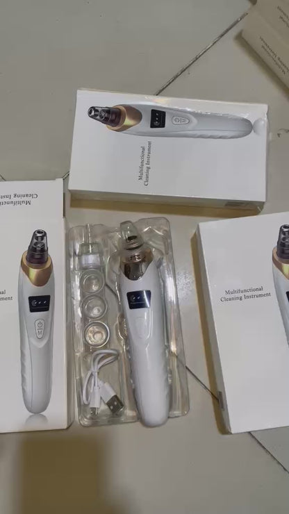 5in1 Blackhead Remover Machine Rechargeable | Face Vacuum Derma Suction With 5 Heads | Blackhead Removing Machine