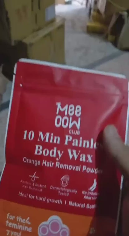 Meeoow Club 10 Min Painless Body Wax Orange Hair Removal Powder 100g Gentle Effective Formula For Smooth Skin And Easy At Home Use