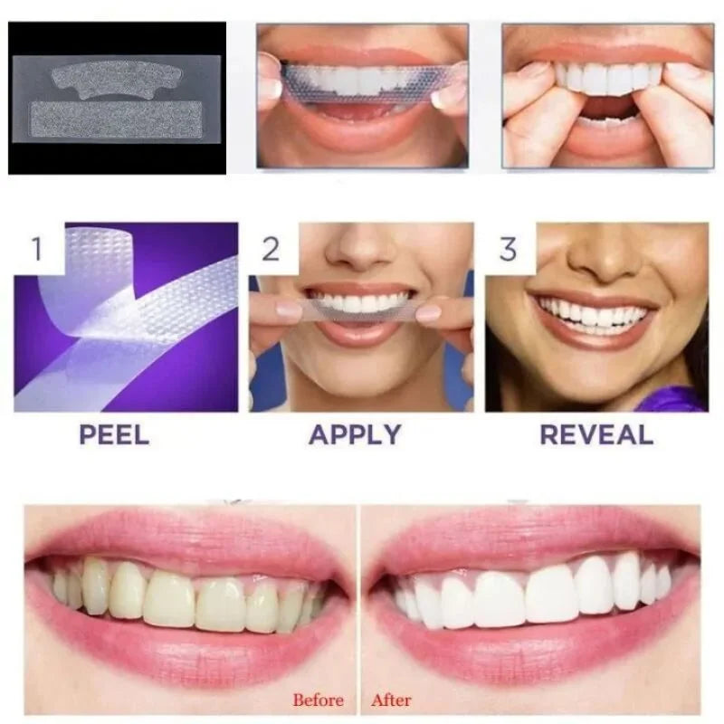 Gegemoon 7D Teeth Whitening Strips | Professional 7-Day Whitening Kit | Enamel Safe Teeth Whitening Strips | Deep Stain Removal | Mint Flavor | 7 Pairs