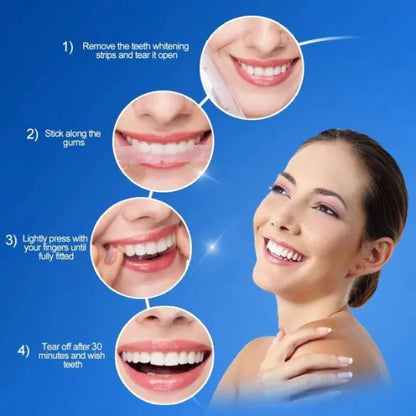 Gegemoon 9D Teeth Whitening Strips | Professional Teeth Whitening Kit | Enamel Safe Whitening Strips | Deep Stain Removal | Mint Flavor | 7 Pairs