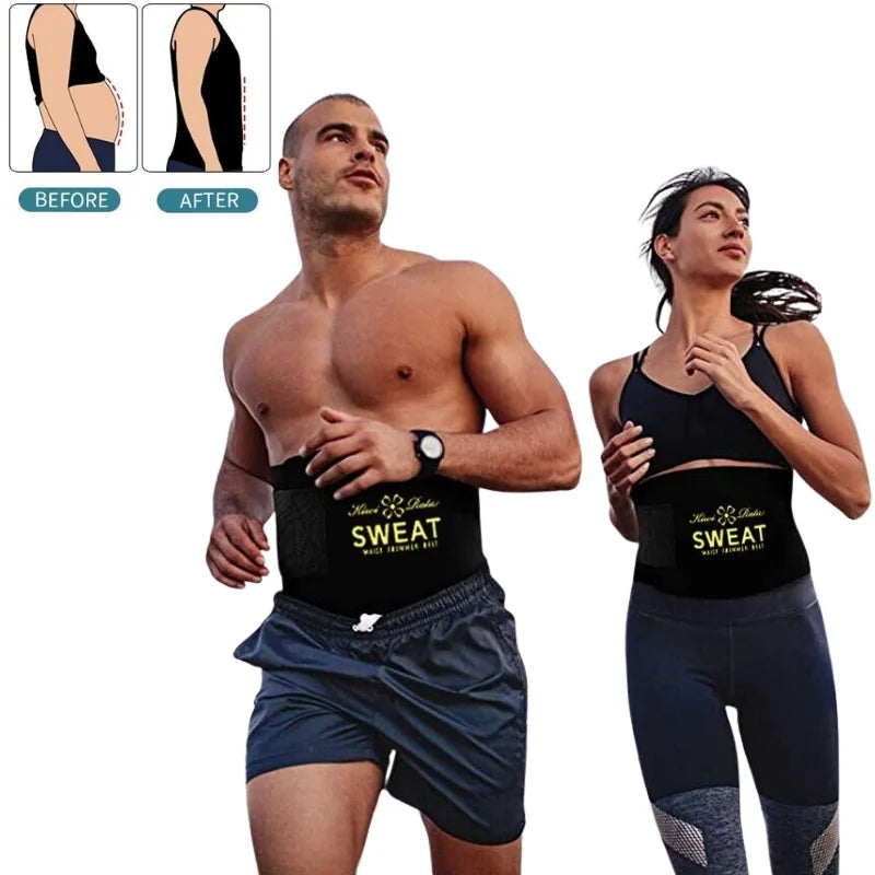 Waist Trimmer Belt for Men & Women | Adjustable Sweat Belt for Workout & Gym | Tummy Support & Body Shaper | Free Size | Pack of 1