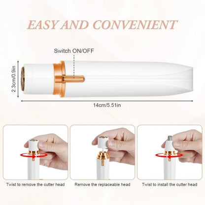 4-in-1 Electric Lady Shaver for Women | Rechargeable Cordless Hair Remover | Bikini Trimmer, Nose & Eyebrow Trimmer | For Face, Legs & Underarms
