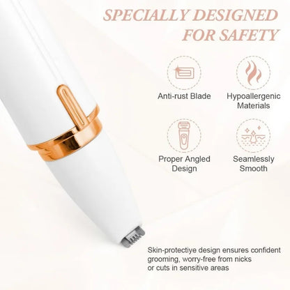4-in-1 Electric Lady Shaver for Women | Rechargeable Cordless Hair Remover | Bikini Trimmer, Nose & Eyebrow Trimmer | For Face, Legs & Underarms
