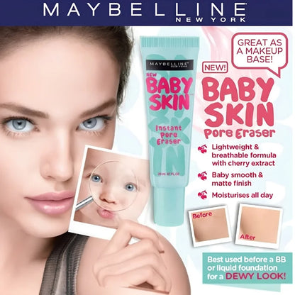 Maybelline Baby Skin Instant Pore Eraser Primer | Matte & Poreless Makeup Primer | Lightweight Pore-Blurring Formula | 22 ml